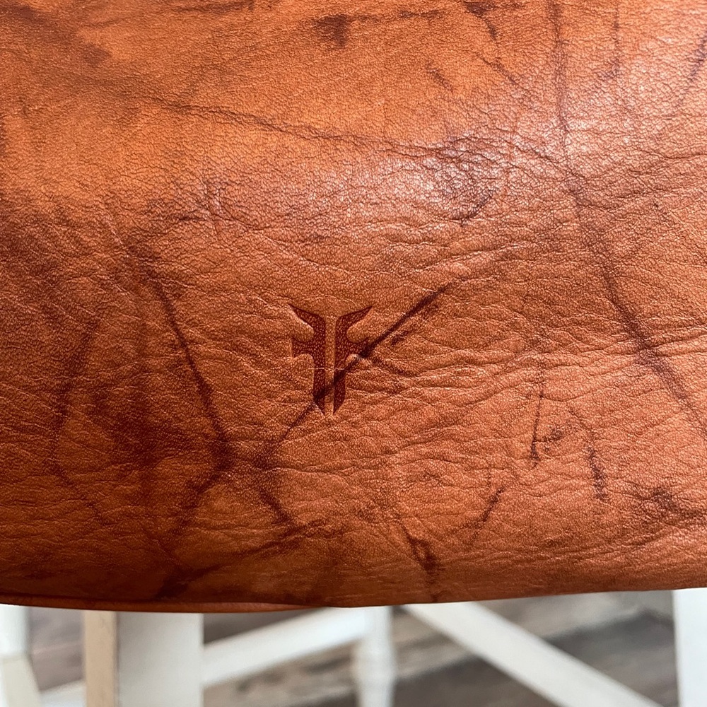 Frye Campus Rivet Hobo Leather Shoulder Bag in a Distressed Cognac Brown - Picture 2 of 14